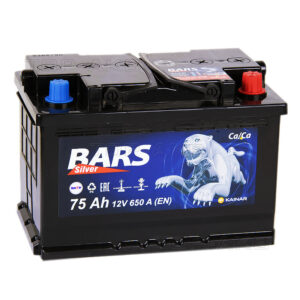 Аккумулятор BARS 6СТ-75 75Ah 650A 278x175x175 «- +»