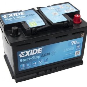 Аккумулятор EXIDE Start-Stop AGM EК700 70Ah 760A 278x175x190 «- +»